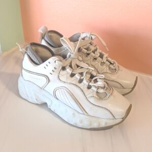 Acne Studios 37 Manhattan Chunky Trainers White Distressed Platform Sneakers